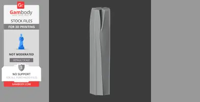 Sleek, modern tower 3D model with vertical lines, designed for 3D printing.