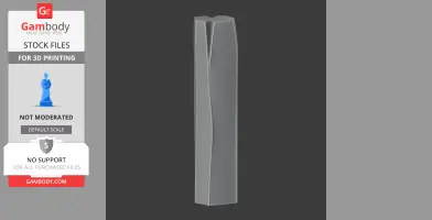 Tall, twisted skyscraper model with sleek, angular design for 3D printing.