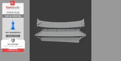 3D model of a traditional Korean building roof with curved eaves, for 3D printing.