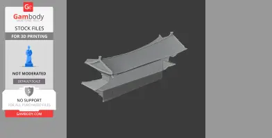 3D model of traditional Korean architecture, featuring a curved roof and stylized details.