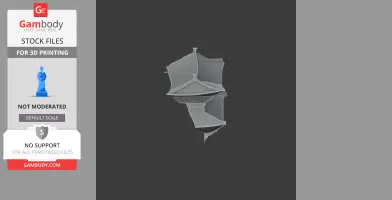 Stylized 3D model of traditional Korean architecture for 3D printing.