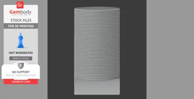 A 3D model of a cylindrical, ribbed skyscraper design, suitable for 3D printing.