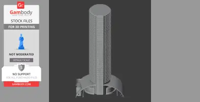 A 3D model of The Landmark skyscraper in Abu Dhabi, designed for 3D printing. Tower has round base.