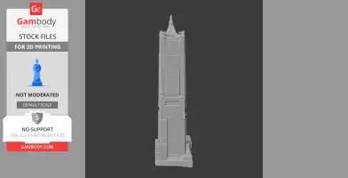 3D model of a tall, detailed skyscraper for 3D printing, resembling the Tuntex Sky Tower.