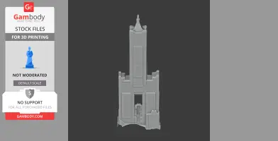 3D model of Tuntex Sky Tower, featuring a tall, detailed architectural design for 3D printing.