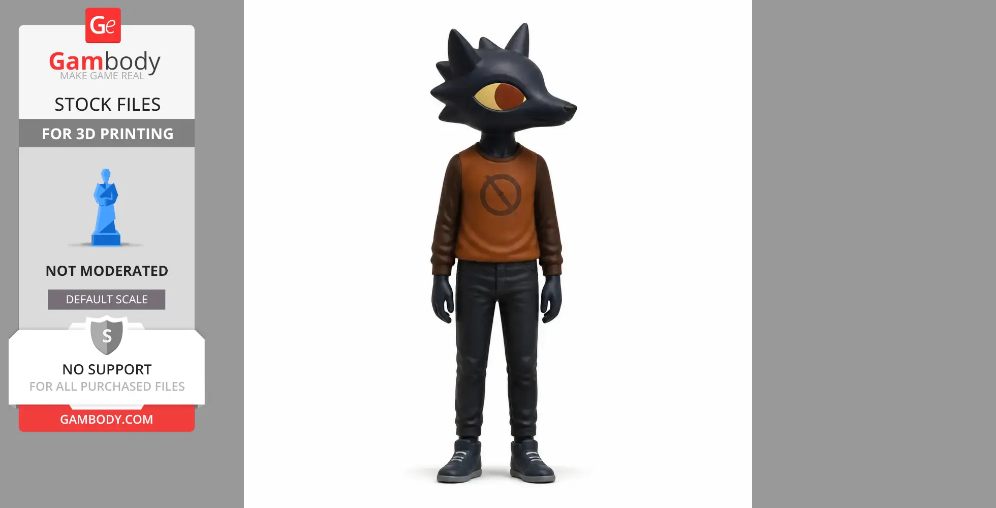 Anthropomorphic wolf character with a brown sweater and black pants, based on 'Night in the Woods.'