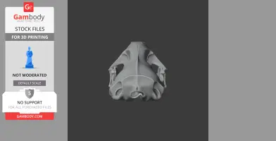 3D model of a detailed leopard seal skull, view from above, designed for printing.