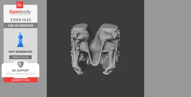 3D model of a Leptailurus fossil skull, viewed from the bottom, for 3D printing.