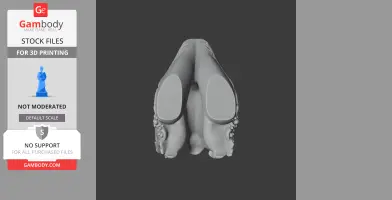 3D model of a Leptailurus fossil skull, viewed from the top, ready for 3D printing.