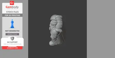 Armored character figurine in a side profile, detailed with intricate patterns, designed for 3D printing.