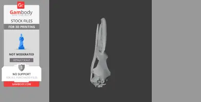 3D model of a Llallawavis scagliai skull, shown from a side view for 3D printing.