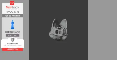 3D model of a llama skull replica designed for 3D printing.