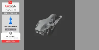 3D model of a llama skull, showcasing intricate bone details for 3D printing.