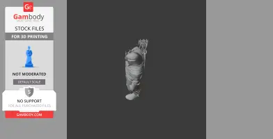A detailed figurine of an archer with a quiver, cloaked in armor, designed for 3D printing.
