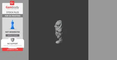 A 3D model of a detailed, armored character figure from a video game, designed for 3D printing.