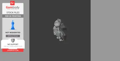 3D model of a Chiori figurine from Genshin Impact, designed for 3D printing.