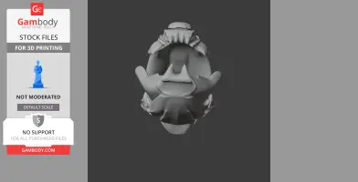 3D model of an African lungfish skull, showcasing its intricate bone structure for printing.