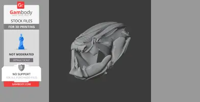 3D African lungfish skull model with detailed bone structure for 3D printing.