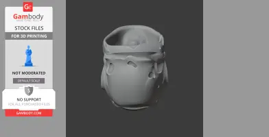 3D model of Major Mitchell's Cockatoo skull, showing detailed contours and openings from front view.
