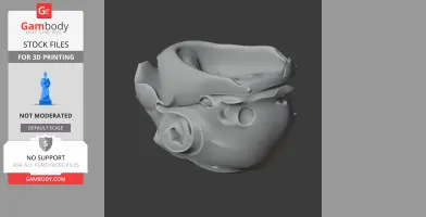 3D model of a Major Mitchell's Cockatoo skull, side view, for 3D printing from Gambody.