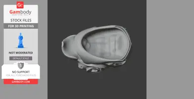3D model of a Major Mitchell's Cockatoo skull viewed from above, designed for 3D printing.