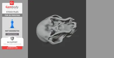 3D model of a mandrill skull, showcasing detailed anatomy for 3D printing.