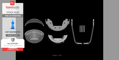 Disassembled 3D model parts for Grogu’s capsule from The Mandalorian, ready for 3D printing.