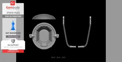 A 3D printable model of Grogu's capsule from The Mandalorian, shown in parts for assembly.