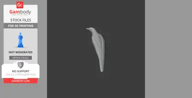 Sleek 3D cicadabird model with smooth, elongated body for 3D printing.