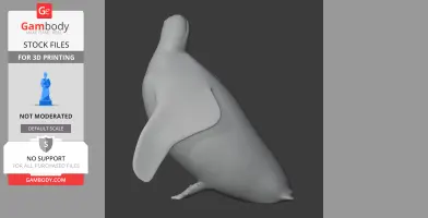 A smooth, streamlined 3D model of an African penguin, designed for 3D printing.