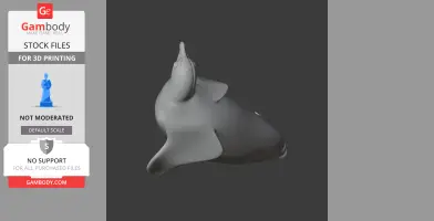 A 3D model of a prehistoric African penguin, viewed from the side, suitable for 3D printing.