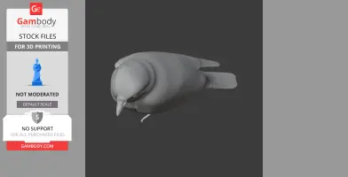 3D model of a prehistoric bird in a resting position, viewed from above.