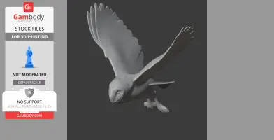 American barn owl - Prehistoric Animal STL