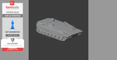 A detailed 3D model of the 2S30 Iset tank for 3D printing, showing tracks and armor.