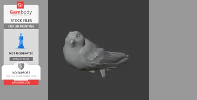 3D model of a stylized bird, likely a swift, with detailed wings and tail, designed for printing.