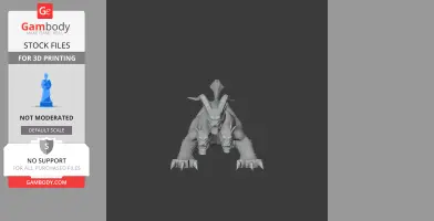Three-headed Cerberus model, pose ready for 3D printing, from 'God of War.'