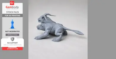 A three-headed Cerberus figurine from 'God of War,' posed fiercely for 3D printing.