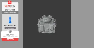 3D model of a detailed tank turret, featuring various equipment and textured elements.