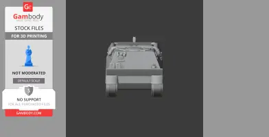 3D model of the ACEC Cobra tank for printing, front view, featuring detailed design elements.