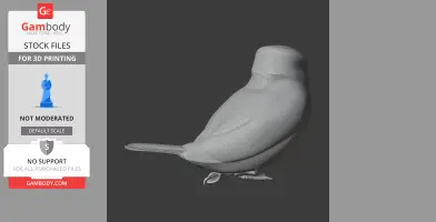 A detailed 3D model of a bird, suitable for 3D printing.