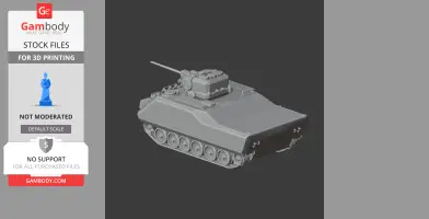 3D printable AIFV tank model displayed, featuring detailed turret and tracks.