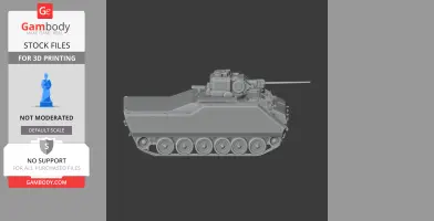 A detailed 3D model of an AIFV tank with tracks and turret, prepared for 3D printing.