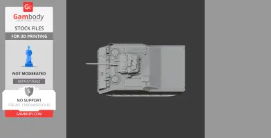 Top view of a detailed AIFV tank model designed for 3D printing.