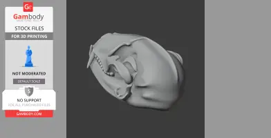 3D model of an Ankistrodon skull, featuring detailed bone structure and teeth arrangement.