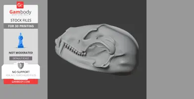 Ankistrodon skull 3D model, detailed, for printing, side profile view.
