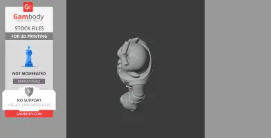 A detailed 3D model of a character from Brawl Stars, viewed from the side, ready for 3D printing.