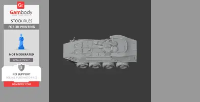 Top view of a detailed 3D model of Al-Fahd tank, showcasing its design for 3D printing.