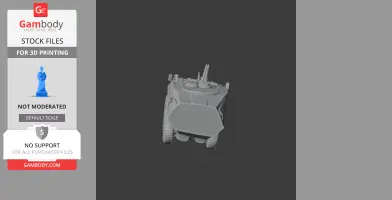 3D model of the Al-Fahd tank, showcasing its front view with turret details, for 3D printing.