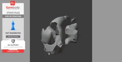 Gray 3D model of a dinosaur skull with detailed textures and complex shapes, ready for 3D printing.