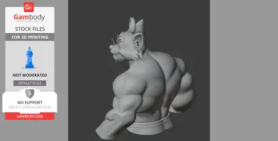 Tom Cat Hulk Ring Figure - Mashup Figure STL